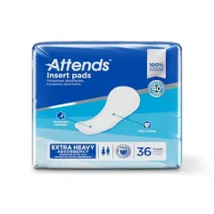 Attends Insert Pad Unisex Incontinence Liner 16.5" L IP0400A, Moderate to Heavy, 144 Ct