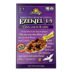 Food For Life Ezekiel 4:9 Cinnamon Raisin Sprouted Crunchy Cereal - Case of 6/16 oz