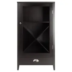 X-Panel Modular Bordeaux Wine Cabinet Wood/Black Espresso - Winsome