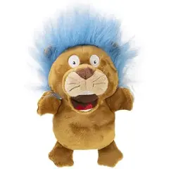 goDog Crazy Hairs Lion Silent Squeak Plush Dog Toy, Chew Guard Technology - Tan, Small