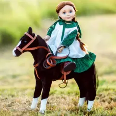 The Queen's Treasures 18 Inch Doll Little House Black Pony & Saddle Set