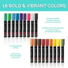 JumpOff Jo &ndash; Liquid Chalk Markers &ndash; Reversible Chisel and Round Tip &ndash; Multi Color