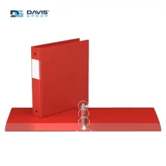 Davis Group 6pk 1.5" Premium Economy Round Ring Binder Red: Hard Cover, 275 Sheet Capacity, 2 Pockets, Polypropylene