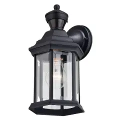 VAXCEL Auburn Aluminum 6.25-in. W 1 Light Motion Sensor Dusk to Dawn Outdoor Wall Lantern Clear Glass