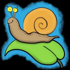 Junior's Design By Humans Cute, happy snail on a leaf cartoon illustration By thefrogfactory T-Shirt