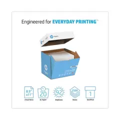 HP Papers Office20 Paper, 92 Bright, 20 lb Bond Weight, 8.5 x 11, White, 2, 500/Carton