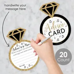 Big Dot of Happiness Nash Bash - Ring Wish Card Nashville Bachelorette Party Activities - Shaped Advice Cards Game - Set of 20