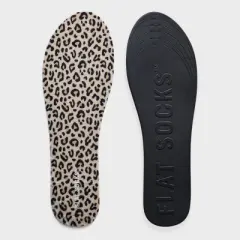 FLAT SOCKS No Show Cushioned Socks - Leopard: Trim to Size, Fits Shoe Size 11, Foot Odor Control