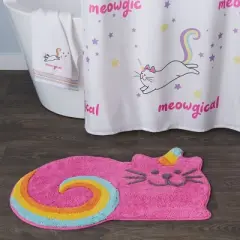 Meowgic Mythical Caticorn Shaped Design Rug 33in x 24in Multi by SKL Home