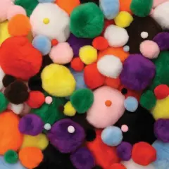 Creativity Street&reg; Pom Pons, Bright Hues, Assorted Sizes, 100 Pieces