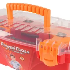 Toy Time Kids' Pretend Play Toolbox Set With Toy Hardware Accessories, for Ages 3 and Up - 12.5" x 8", 40 Pcs