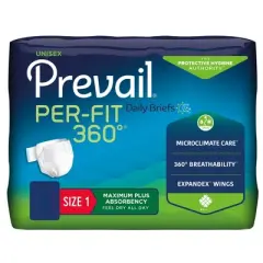 Prevail Per-Fit 360 Adult Incontinence Brief 1 Heavy Absorbency Breathable, PFNG-012/2, 20 Ct