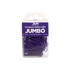 JAM Paper Colored Jumbo Paper Clips Large 2 Inch Purple Paperclips 42186879A