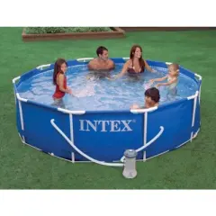 Intex 10ft x 30in Metal Frame Swimming Pool with Filter Pump Kokido B-VAC Vacuum
