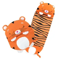 Happy Nappers: Pillow & Sleepy Sack: Medium - Tiger Tobi - 54 x 20", 2-In-1: Plush Animal Opens Into Sleeping Bag, Soft Play & Nap Character, Kids 3+