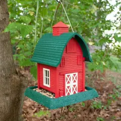 North States Barn Hopper Bird Feeder 13" Red