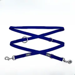 DDOXX 3-Way Adjustable Nylon Dog Leash - Large - Blue