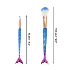 Unique Bargains Portable Mermaid Makeup Brush Set 4 Pcs
