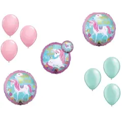 LOONBALLOON Unicron Theme Balloon Set, 18 inch HOLOGRAPHIC MAGICAL UNICORN Balloons and 6x latex balllons