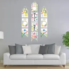 Big Dot of Happiness Wildflowers Bride - Hanging Vertical Paper Boho Floral Bridal Shower and Wedding Party Wall Decoration Kit - Indoor Door D&eacute;cor