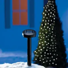 Collections Etc Solar Powered Eco-Friendly Outdoor White String Lights