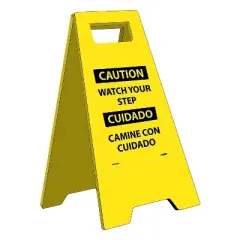 National Marker Heavy Duty Floor Signs; Caution Watch Your Step (Bilingual) 24.63X10.75 HDFS208
