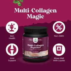 Multi Collagen Protein Powder, Keto Hydrolyzed Collagen Peptides for Hair Skin & Nails Vitamins, Unflavored, Nature's Craft, 16oz (45 servings)
