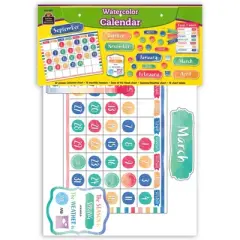 Teacher Created Resources&reg; Watercolor Calendar Bulletin Board Display Set