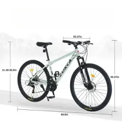 INFURNIC Bicycles, 27.5 Inch Mountain Bike for Women and Men, 21 Speed Mountain Bike, Green, 68.8"*26.37"*39.37"