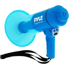 Pyle Megaphone Speaker with Built-in Siren & LED Lights - PMP67WLTB, 50W, Wireless Handheld PA System