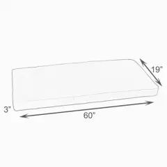 Sunbrella 60" x 19" x 3" Outdoor Corded Bench Cushion - Sorra Home