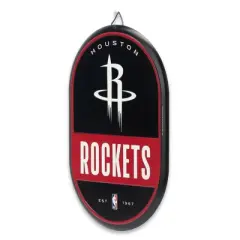 NBA Houston Rockets Embossed Metal Pill Wall Sign: Sports Art Vertical Panel