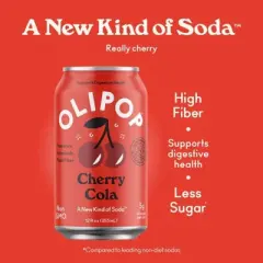 OLIPOP Cherry Cola Soda - 12 fl oz can