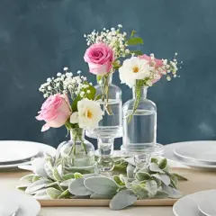 Farmlyn Creek 6 Pack Glass Bottles, Vintage Style Pharmacy Bottles, Home D&eacute;cor, 2.5 x 4.8 in