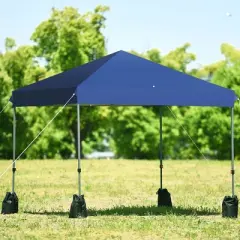 Tangkula 8x8 FT Pop up Canopy Tent Shelter Wheeled Carry Bag 4 Canopy Sand Bag