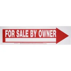 Hillman English Red/White For Sale Sign 6 in. H X 24 in. W - Case of 6