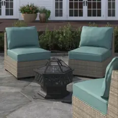 Barton 24" Outdoor Hex Shaped Patio Fire Pit Home Firepit Bowl Fireplace w/ BBQ Grill