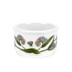 Portmeirion Botanic Garden 5 oz Stackable Ramekins, Set of 6 Ramekins, Assorted Floral Motifs, Fine Porcelain, Dishwasher & Microwave Safe