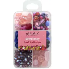 John Bead Recipe Box Mixed Glass Beads Mixed Berry, 110g