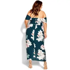 Women's Plus Size Emerald Floral Maxi Dress - emerald | CITY CHIC