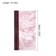 Unique Bargains Flower Wrapping Paper 30ft Floral Bouquet Waterproof Packaging Cotton for Wedding Party Red