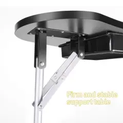 LEIBOU Professional 36 Inch Foldable Manicure Nail Technician Table with Removable Wrist Rest Cushion, Drawer, and Carrying Bag, Black