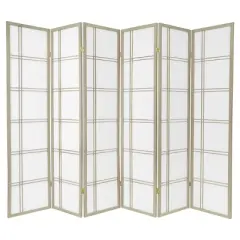 6 ft. Tall Double Cross Shoji Screen 6 Panels - Oriental Furniture