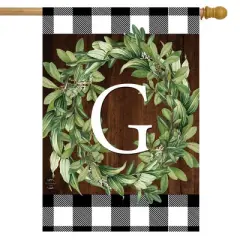 Wreath Monogram G Double-Sided House Flag Everyday 28" x 40" Briarwood Lane