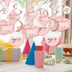 Big Dot of Happiness Bride Squad - Rose Gold Bridal Shower or Bachelorette Party Hanging Decor - Party Decoration Swirls - Set of 40