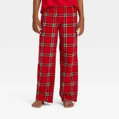 Kids' Plaid Microfleece Holiday Matching Family Pajama Pants - Wondershop&trade; Red