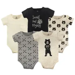Yoga Sprout Baby Boy Cotton Bodysuits 5pk, Bear Hugs