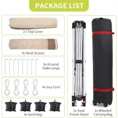 12x12 FT Waterproof Gazebo Tent with Double Roof & Mosquito Netting, Outdoor Canopy for Patio, Garden, Backyard, Easy Setup, Includes Carry Bag