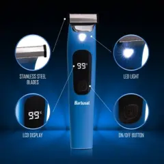 Barbasol LCD Display Rechargeable Face and Body Single Blade with Built-In Light Trimmer