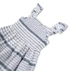 Hope & Henry Girls' Flutter Sleeve Smocked Linen Dress, Toddler